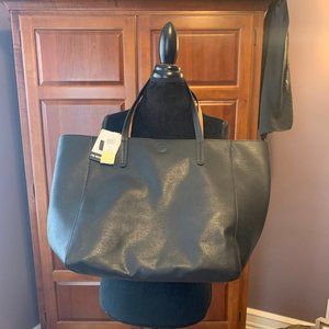 Large Reversible Tote Black/cognac brown